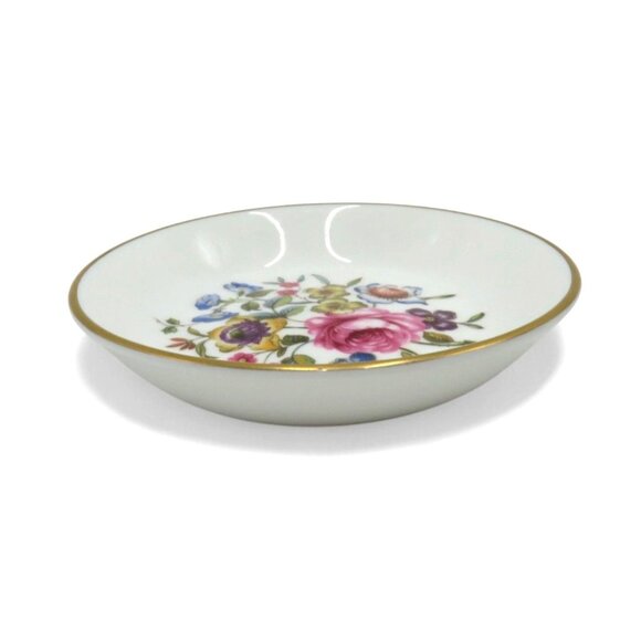 ROYAL WORCESTER Floral Trinket Small Dish Made In England Vintage - Picture 3 of 8